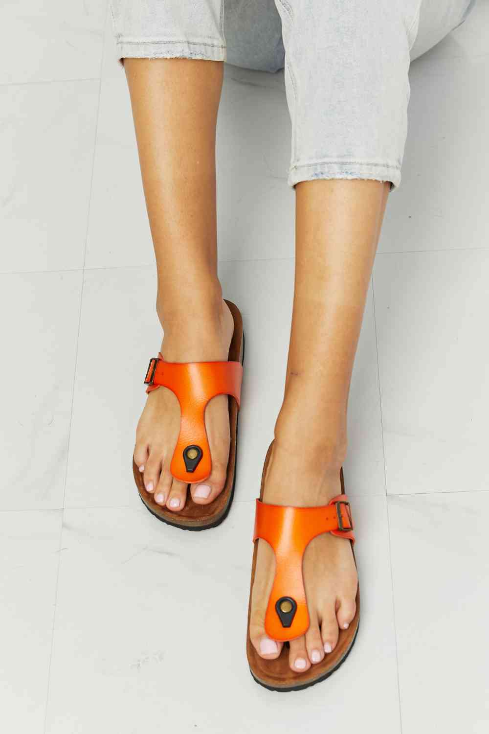 Drift Away T-Strap Flip-Flop in Orange