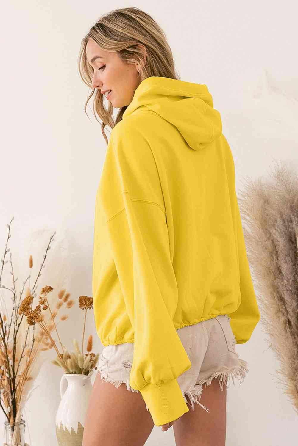 Half-Zip Drop Shoulder Hoodie