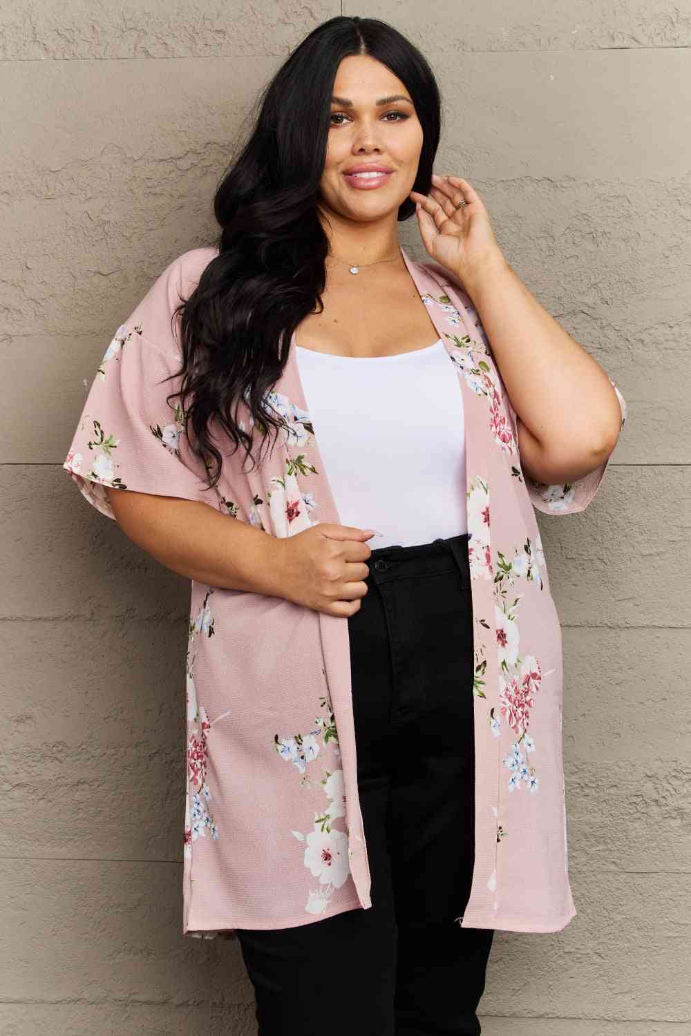 Aurora Rose Floral Kimono