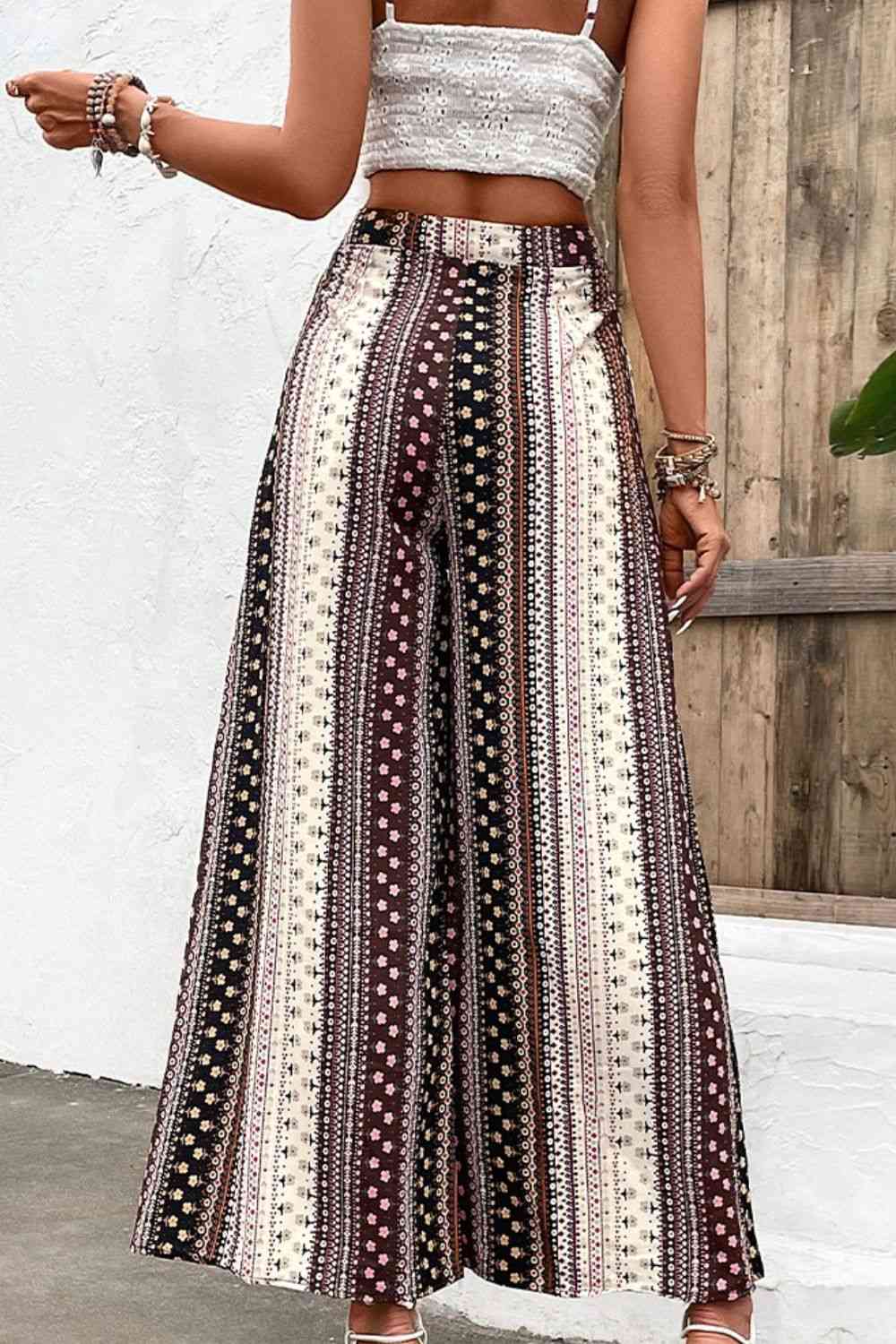 Floral High Waist Wide Leg Pants