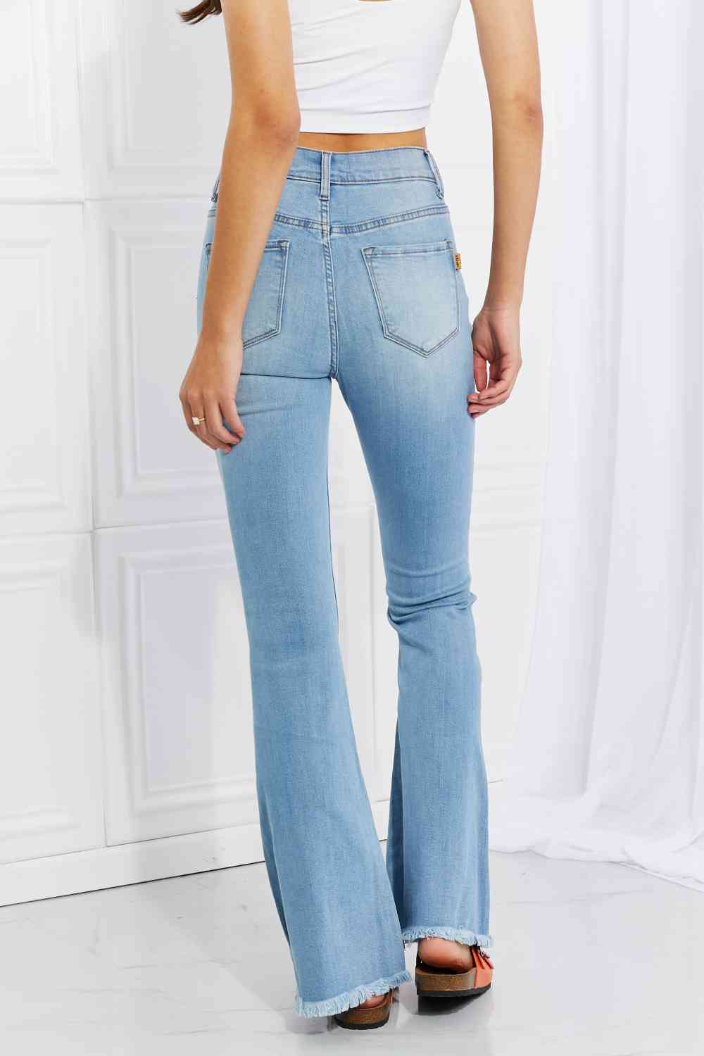 MIU Jess Button Flare Jeans