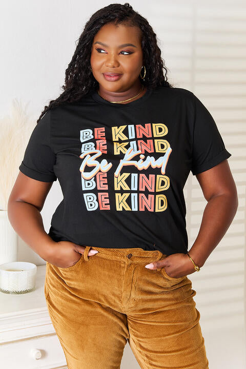 BE KIND Graphic Round Neck T-Shirt