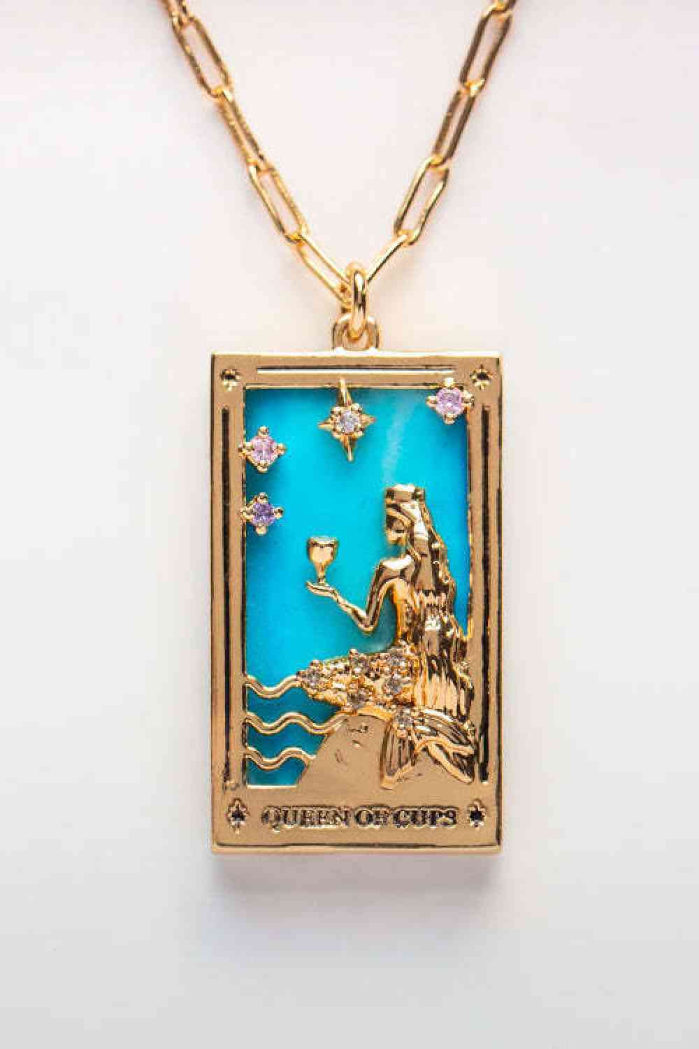 Tarot Card Pendant Stainless Steel Necklace