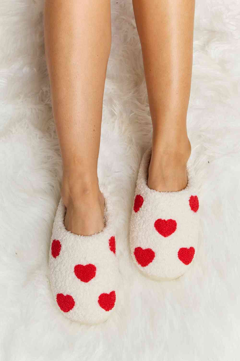 Printed Plush Slide Slippers