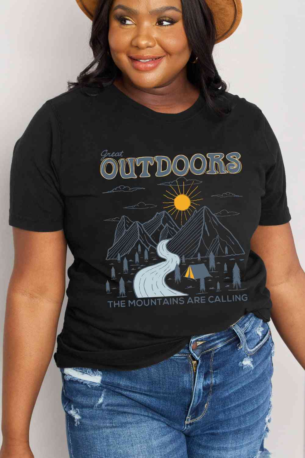 Simply Love Full Size GREAT OUTDOORS Graphic Cotton Tee