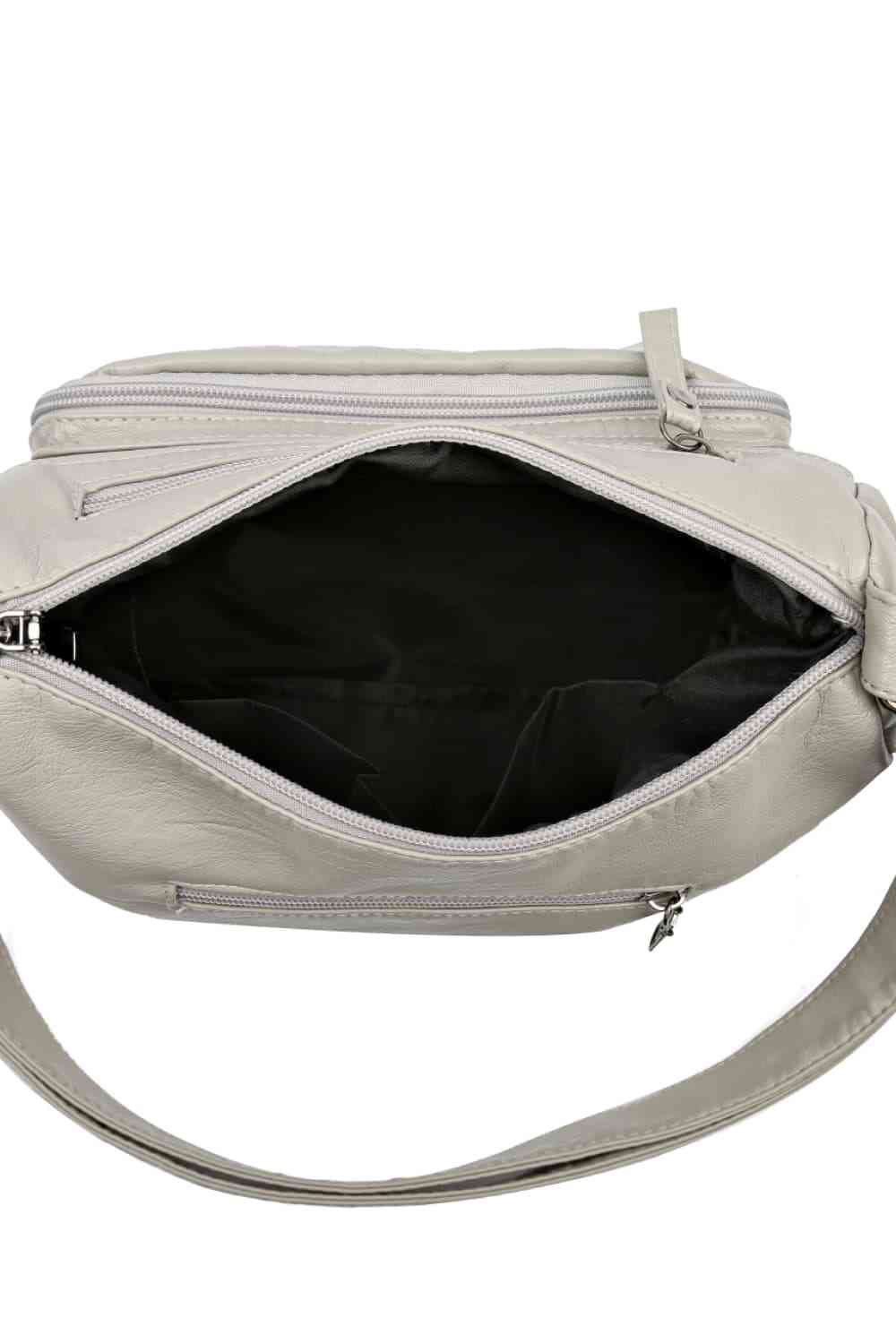 Multi-Pocket PU Leather Crossbody Bag