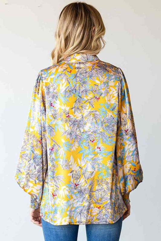 Floral Lantern Sleeve Blouse