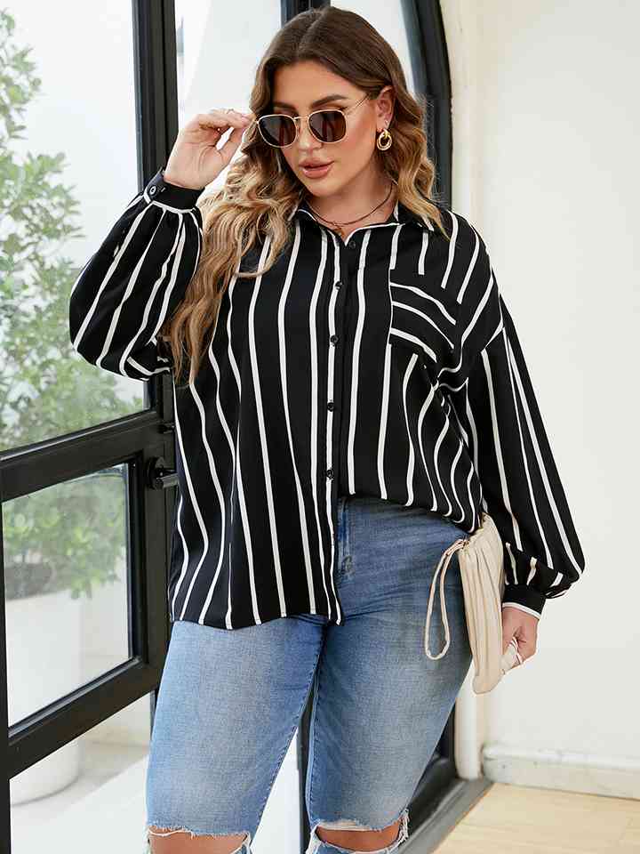 Plus Size Striped Shirt