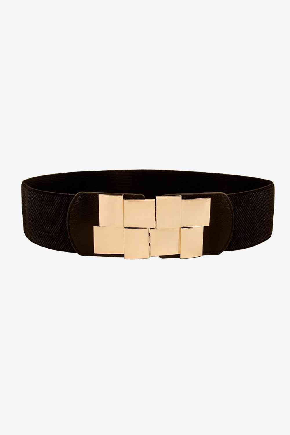 Geometric Buckle Elastic Wide Belt