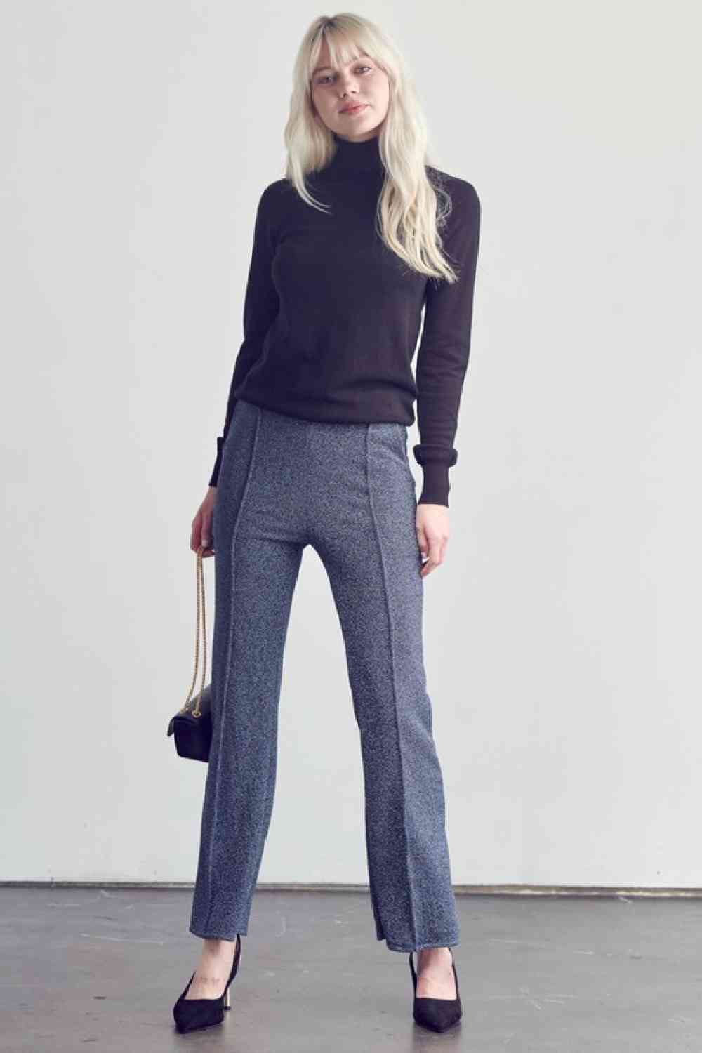 Center Seam Straight Leg Pants in Denim