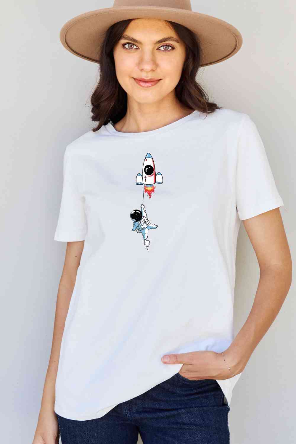 Simply Love Full Size Astronaut Graphic Cotton T-Shirt