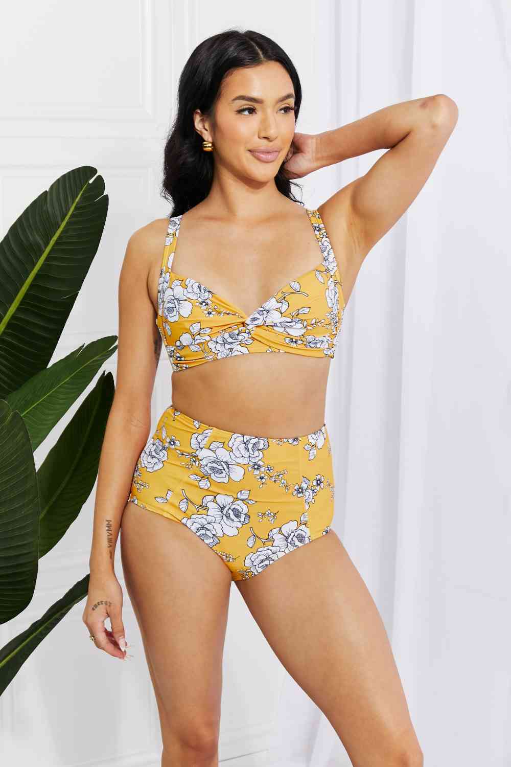 Take A Dip Twist High-Rise Bikini in Mustard