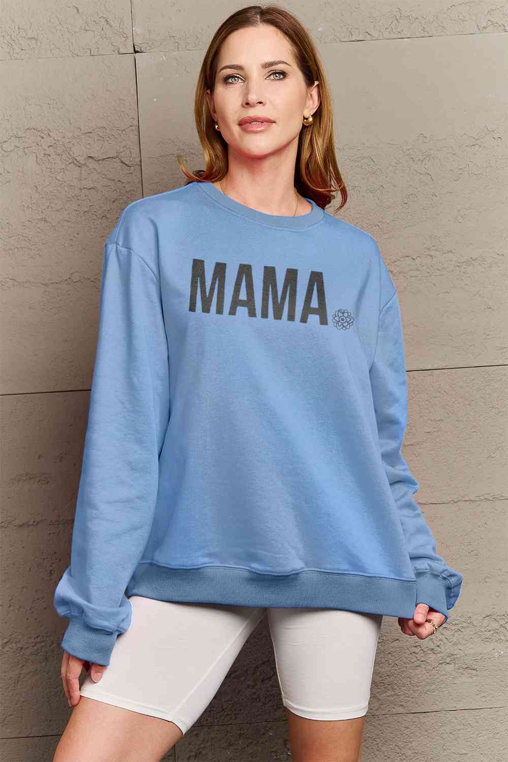 Simply Love Full Size MAMA Graphic Long Sleeve Sweatshirt