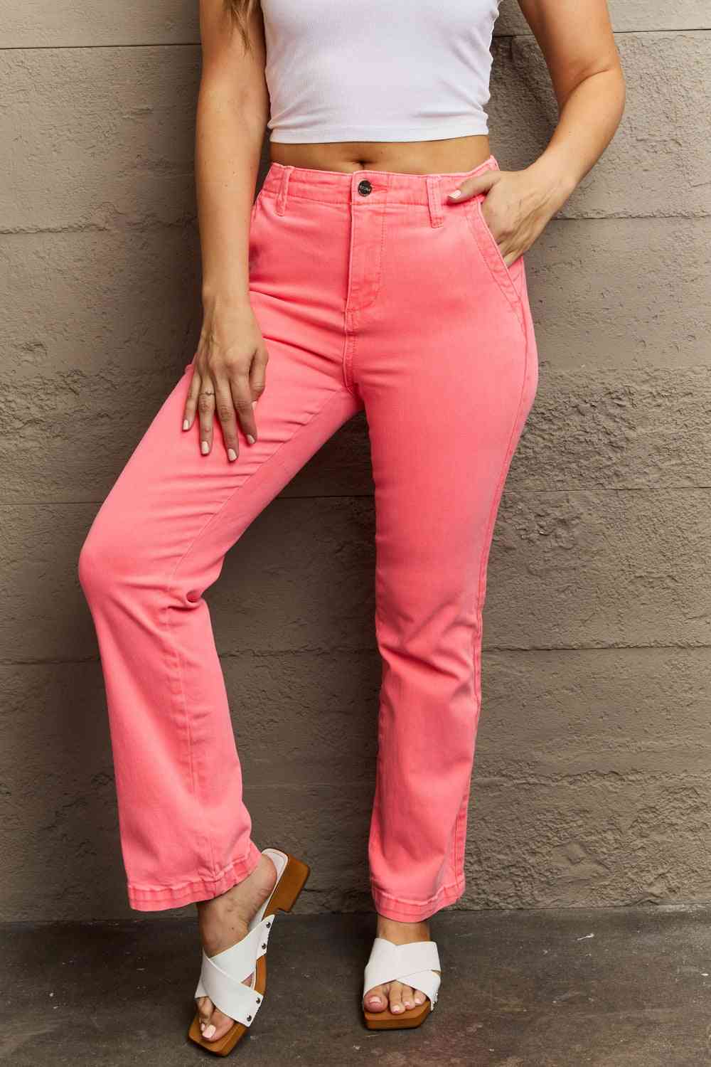 Kenya High Waist Side Twill Straight Jeans