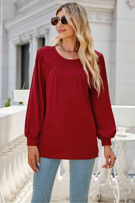 Round Neck Long Sleeve Top