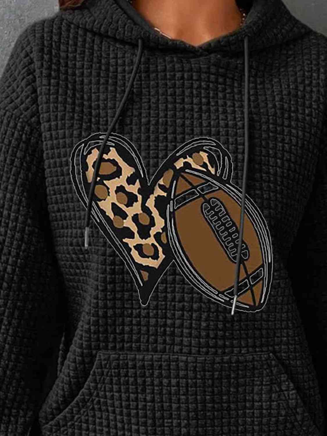 Heart & Football Graphic Hoodie