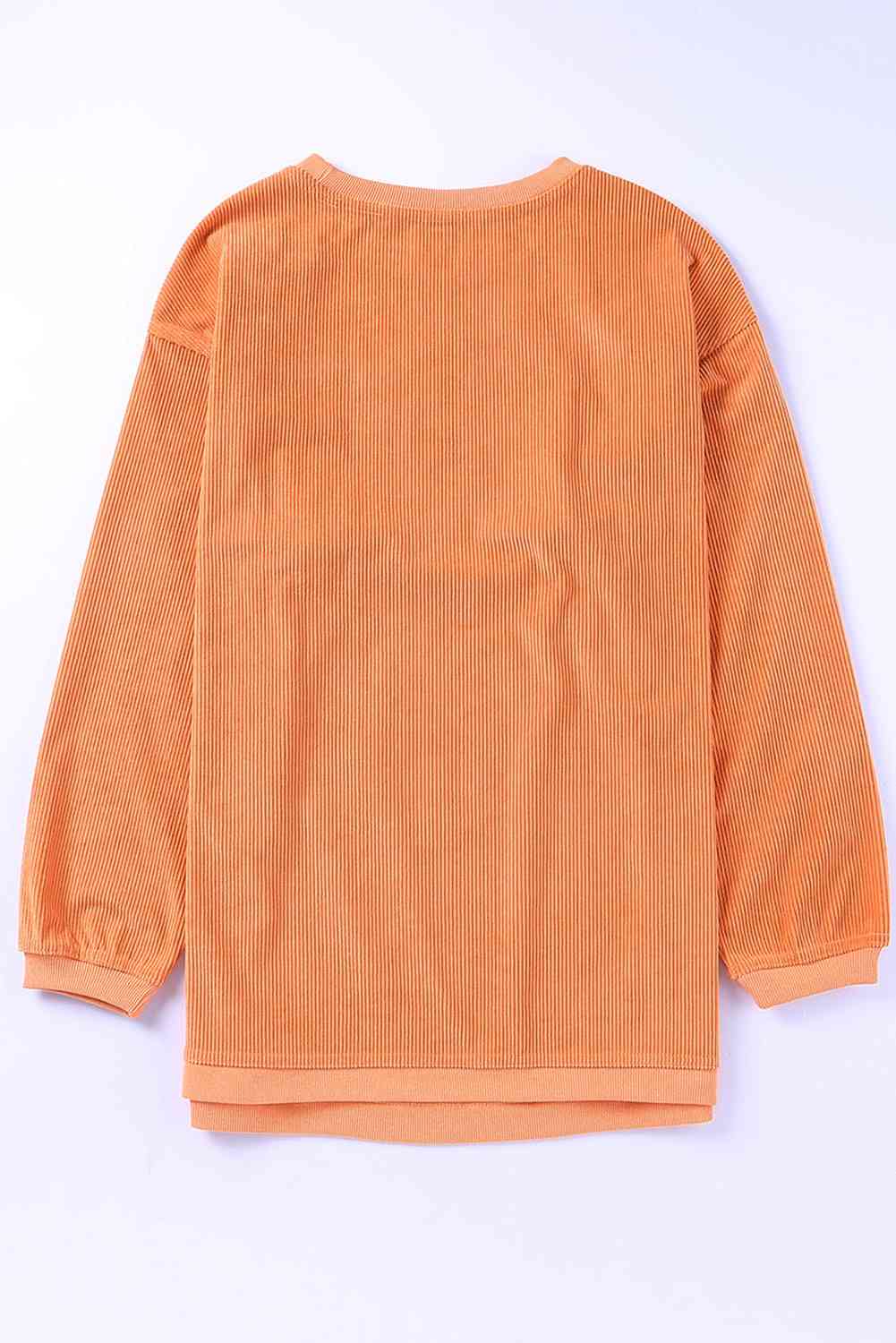 HOWDY Pumpkin Graphic Ribbed Sweatshirt