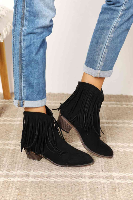 Women's Fringe Cowboy Western Ankle Boots