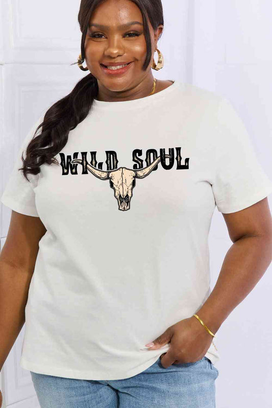 Simply Love Full Size WILD SOUL Graphic Cotton Tee