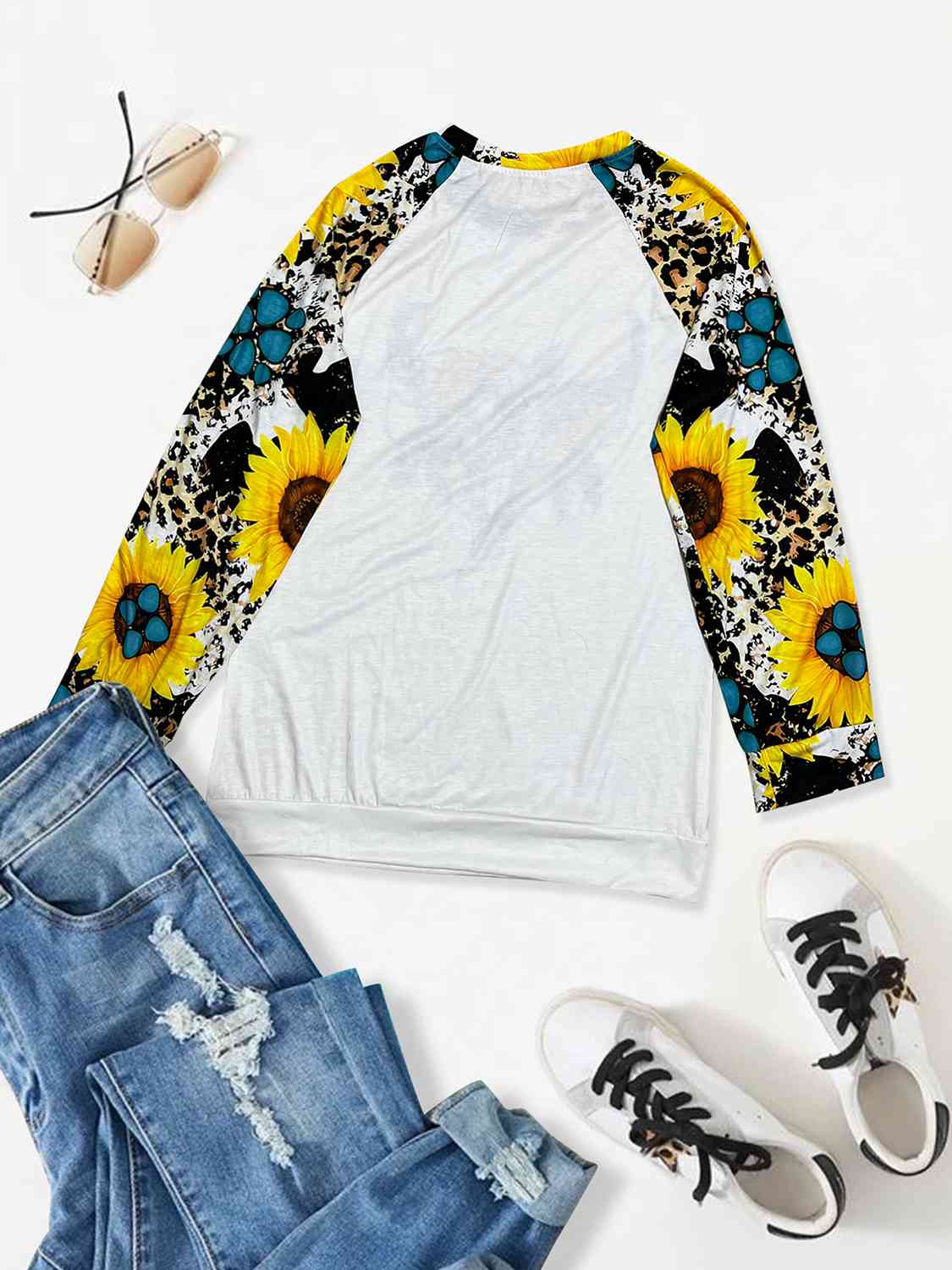 Plus Size Graphic Raglan Sleeve Sweatshirt