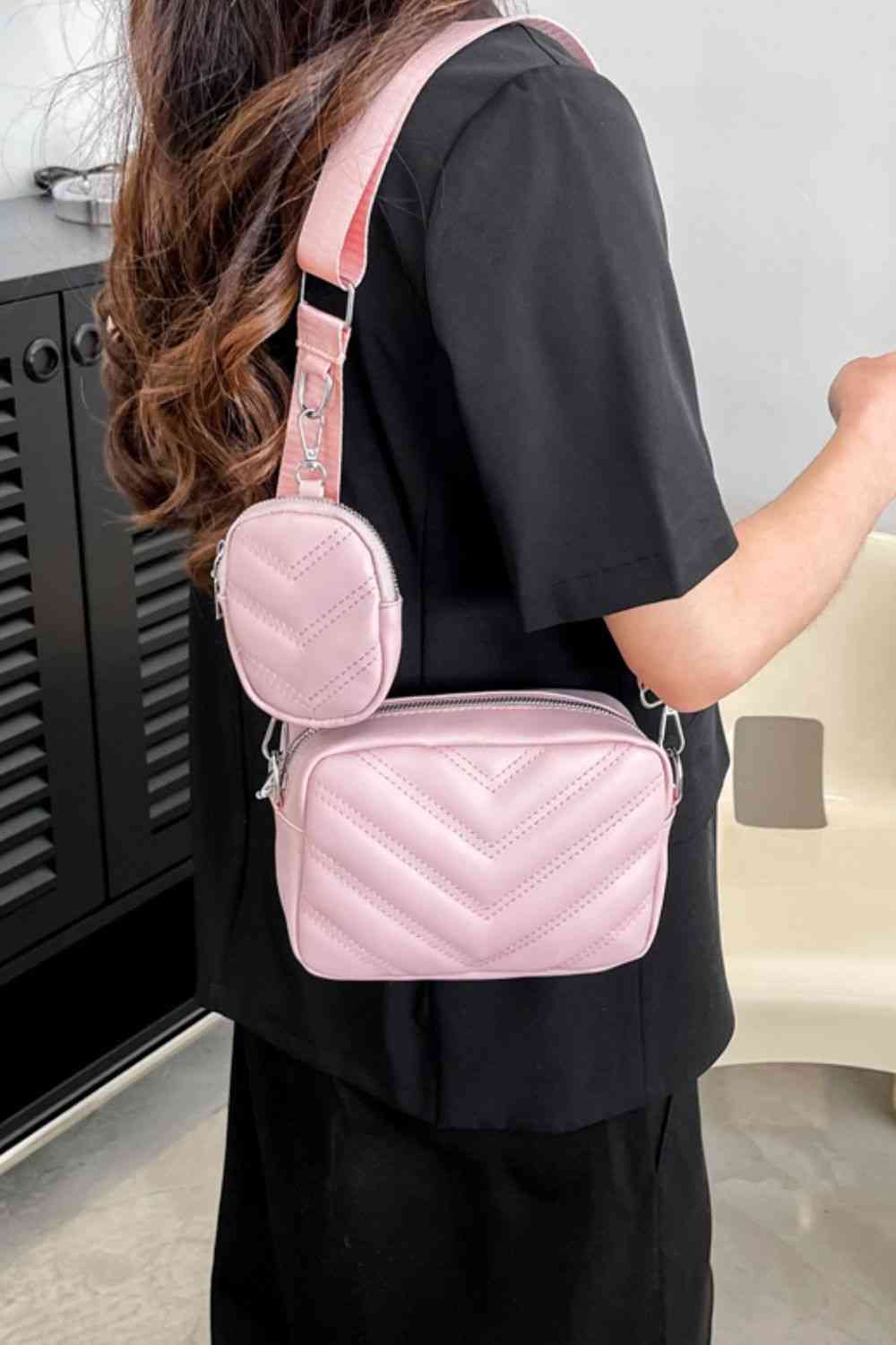 Adored PU Leather Shoulder Bag with Small Purse