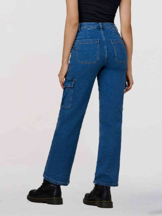 Straight Leg Jeans with Pockets