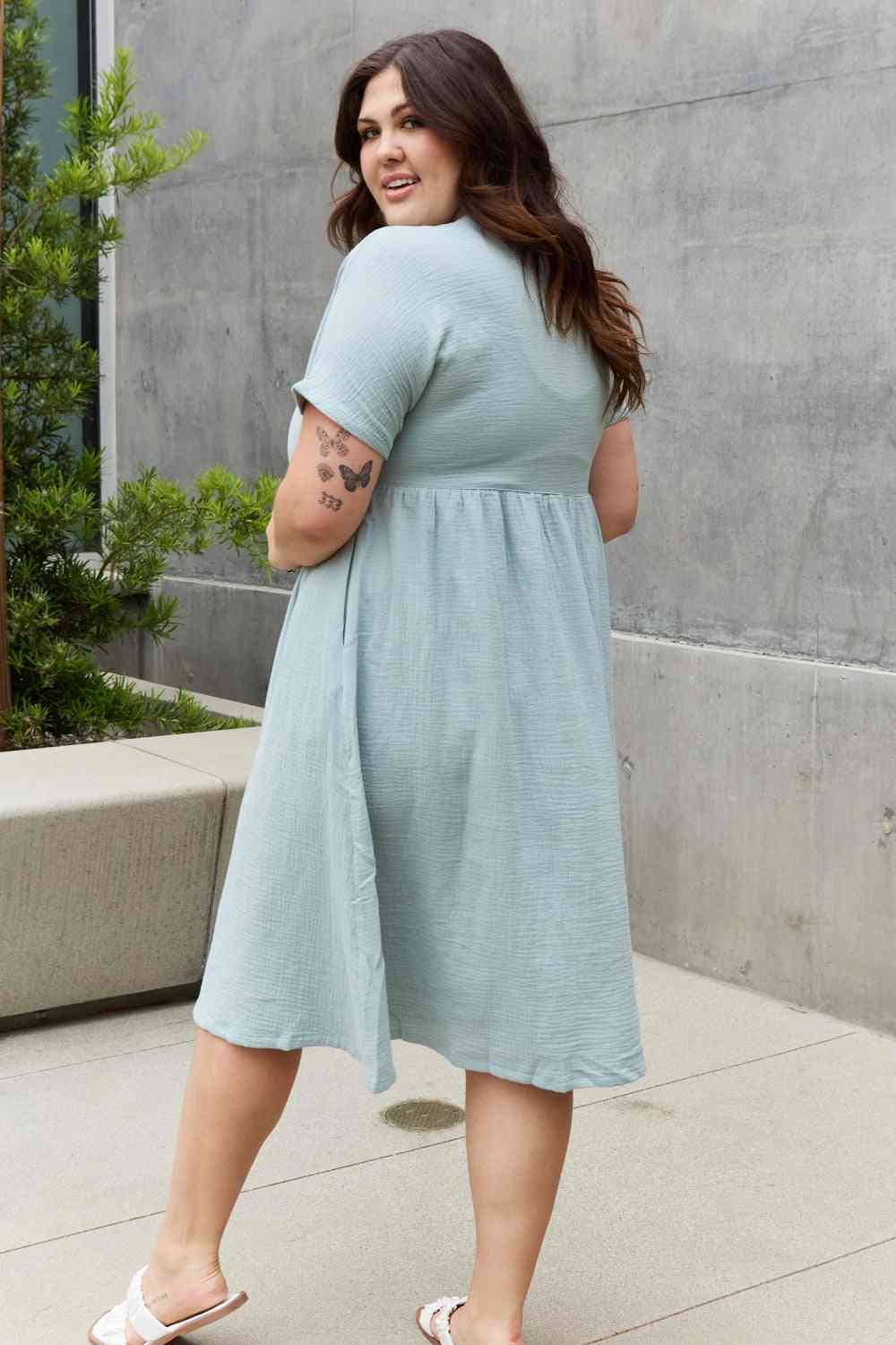 Sweet Lovely By Jen Button Down Midi Dress