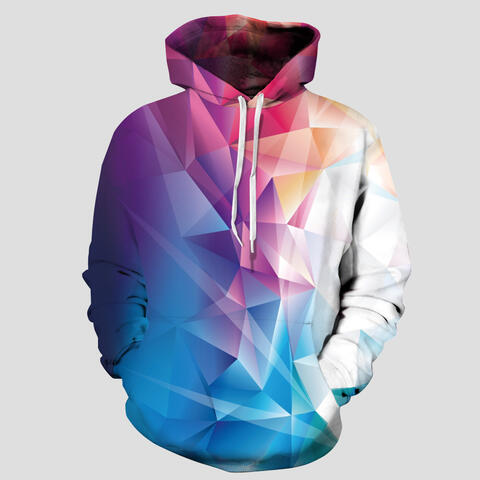 Full Size Geometric Drawstring Hoodie with Pockets