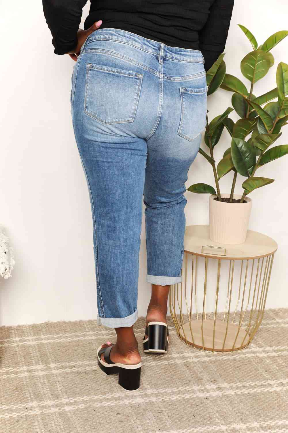 Mid Rise Slim Boyfriend Jeans