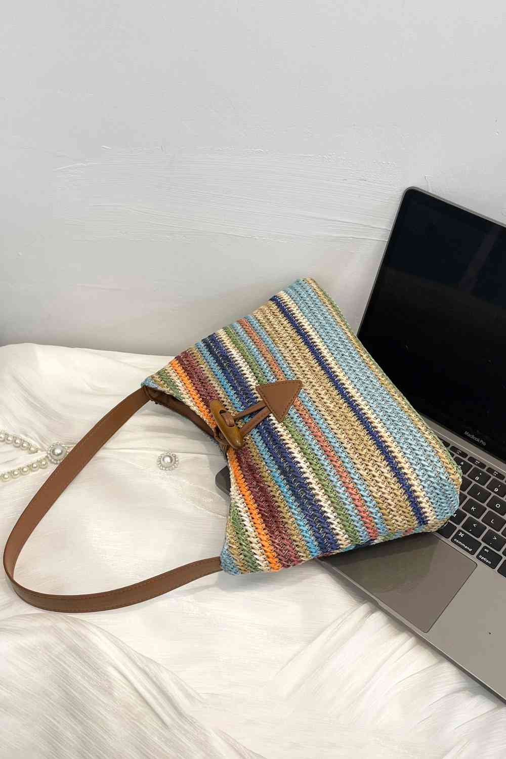 Adored Multicolored Straw Shoulder Bag