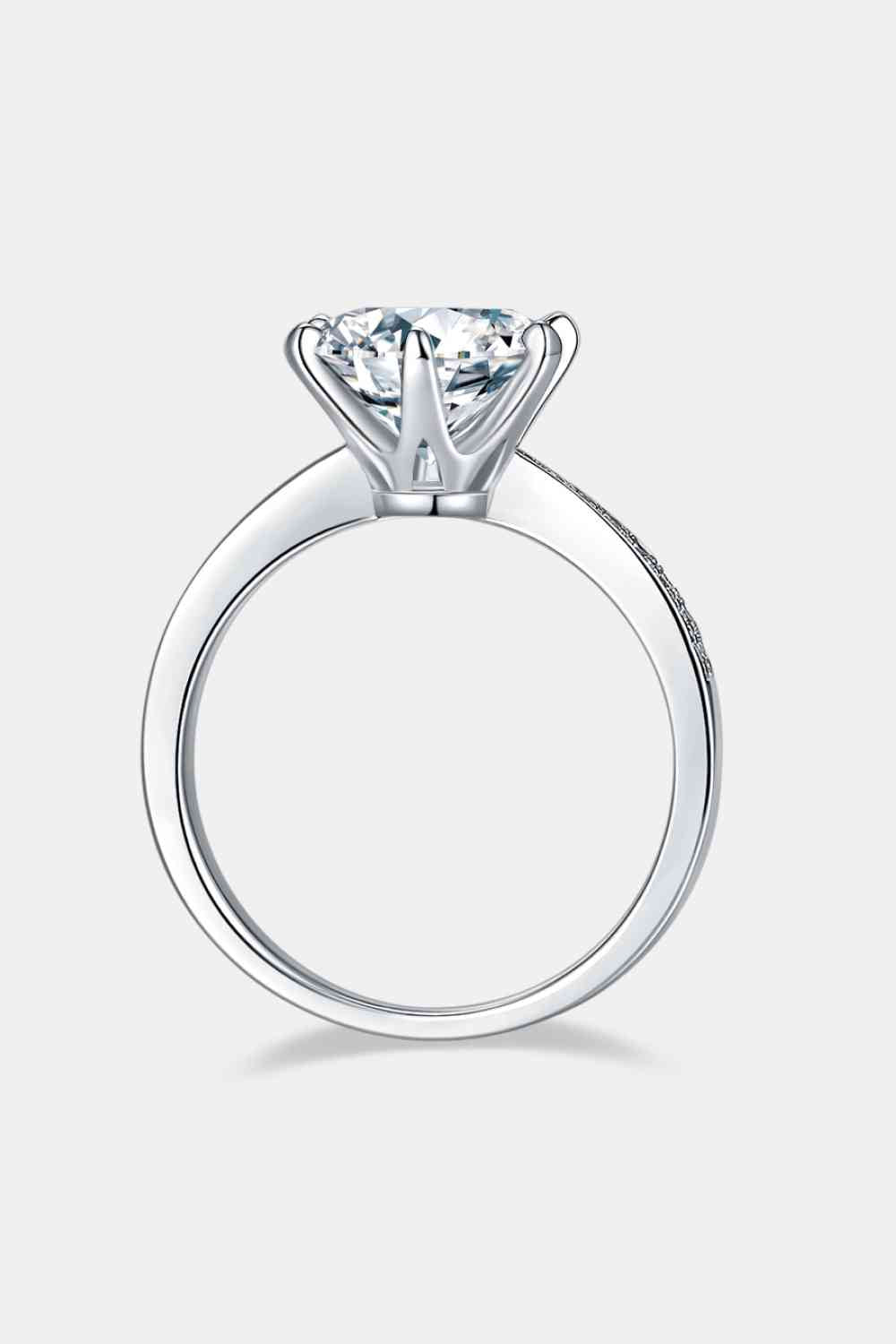 3 Carat Moissanite Side Stone Ring