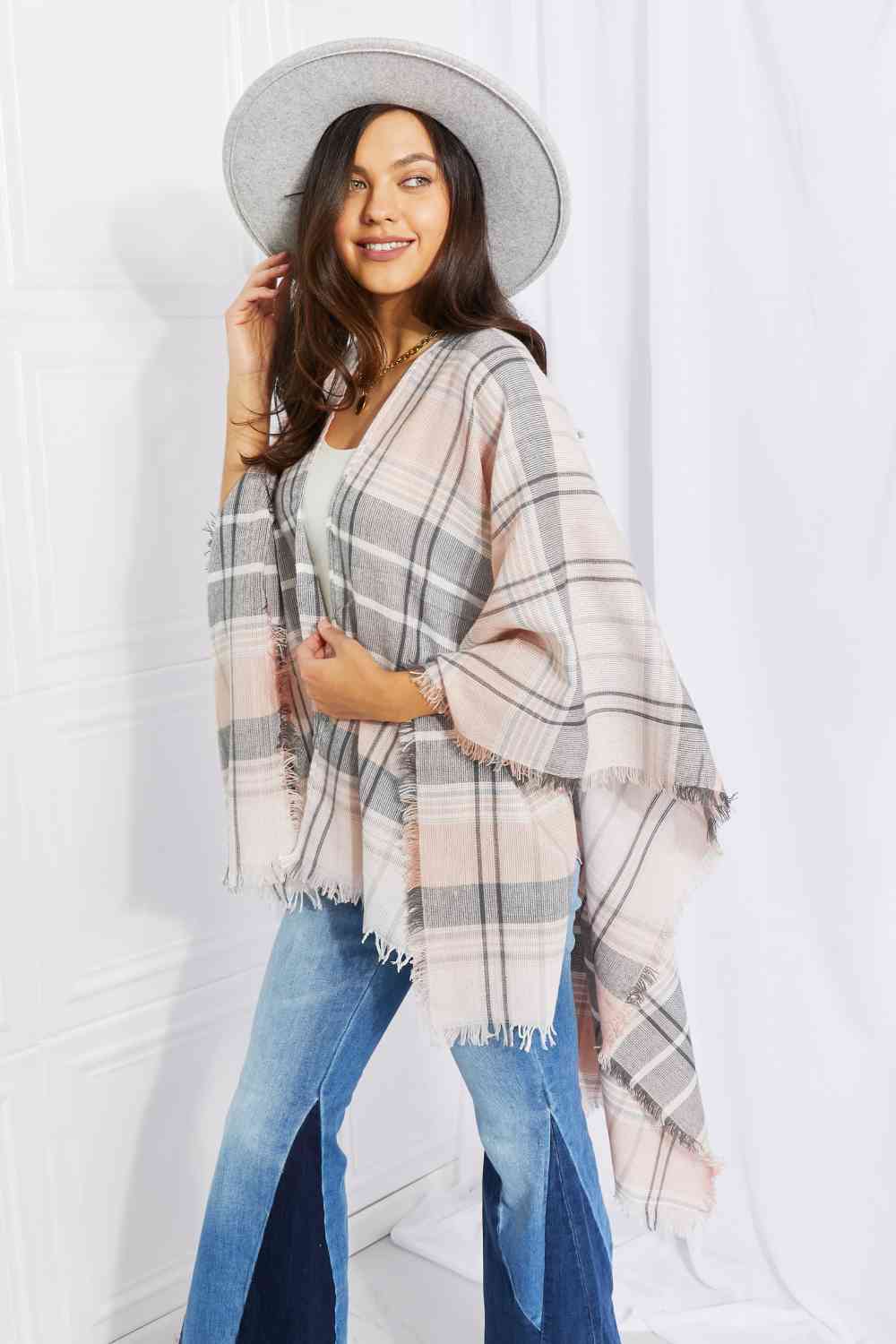 Punch of Plaid Lightweight Poncho