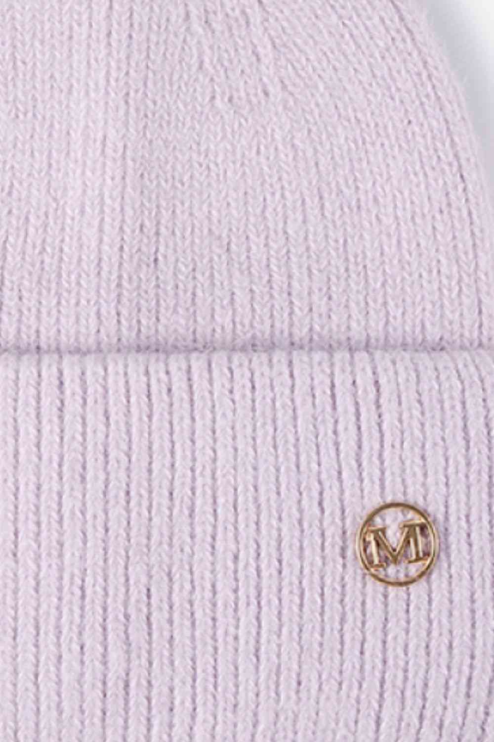 M Rib-Knit Cuff Beanie