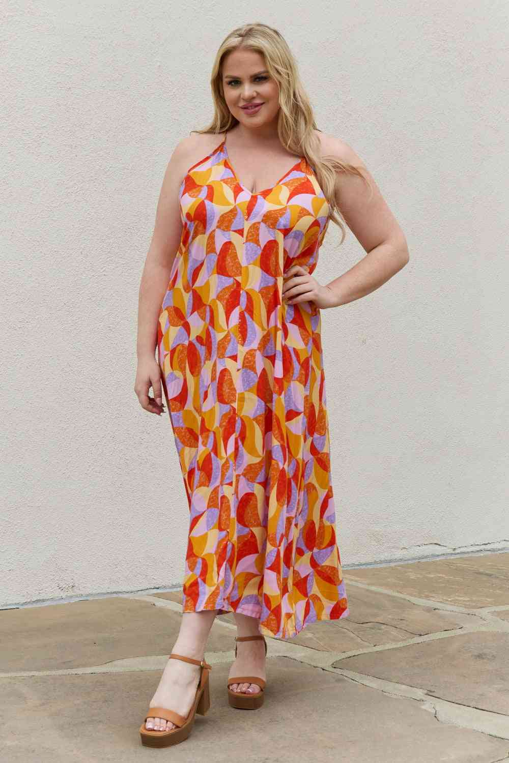 Printed Sleeveless Maxi Dress