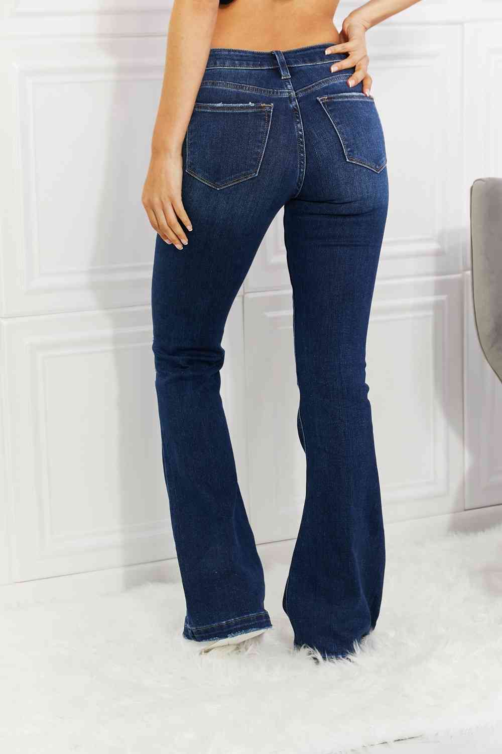 Reese Midrise Button Fly Flare Jeans