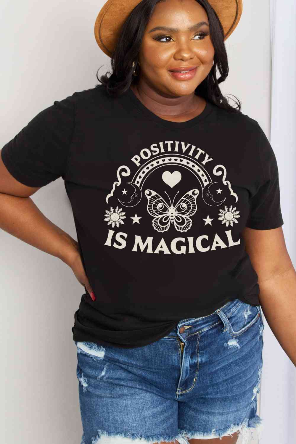 Simply Love Simply Love Full Size POSITIVITY IS MAGICAL Graphic Cotton Tee