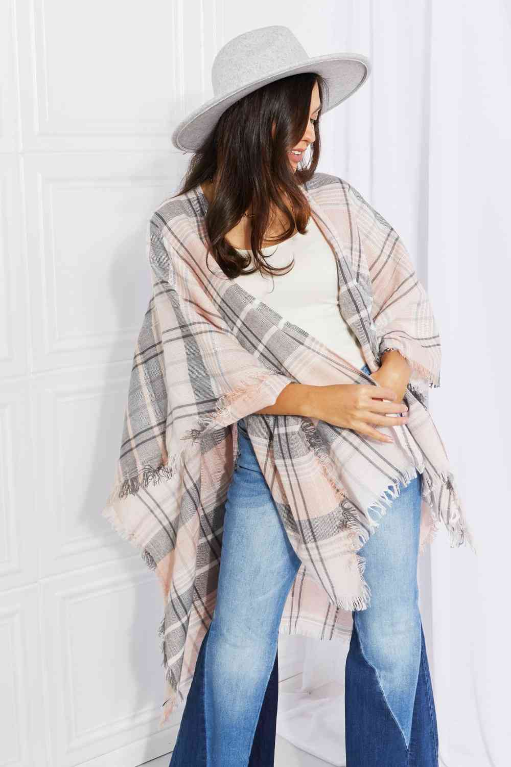 Punch of Plaid Lightweight Poncho