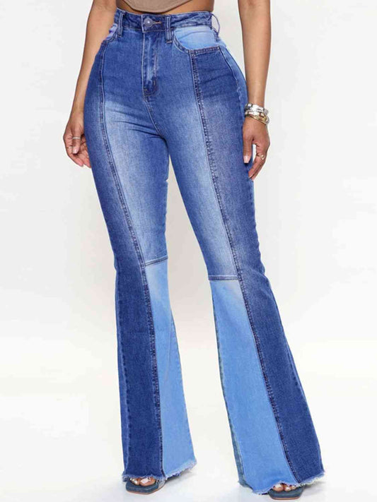 Wide Leg Raw Hem Jeans