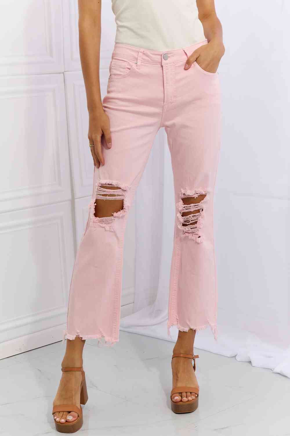 Miley Distressed Ankle Flare Jeans