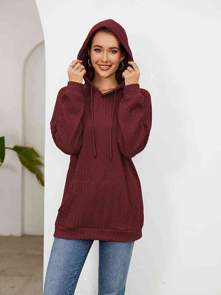 Raglan Sleeve Front Pocket Hoodie