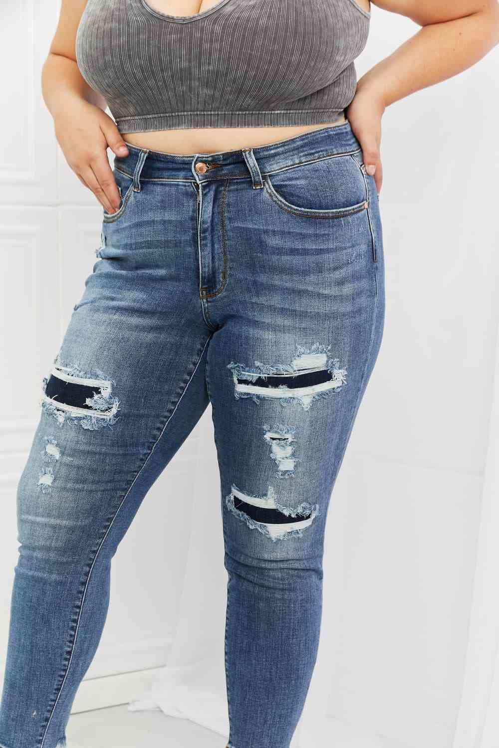 Dahlia Distressed Patch Jeans