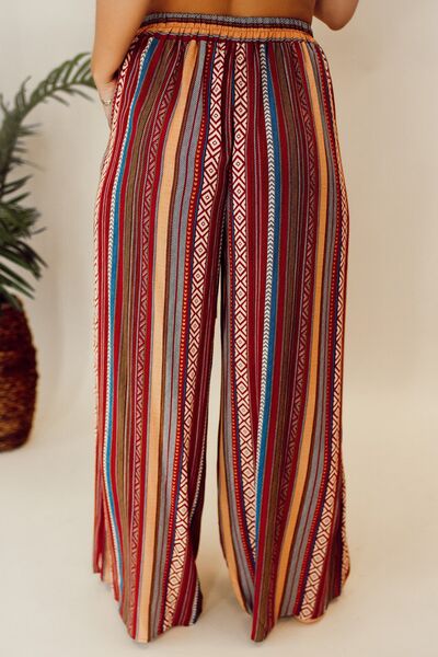 Printed Tied Wide Leg Pants