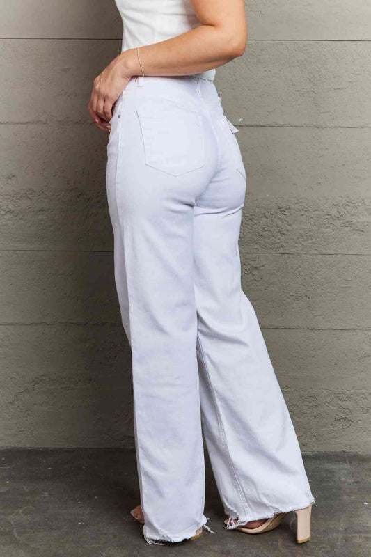 Raelene High Waist Wide Leg Jeans in White