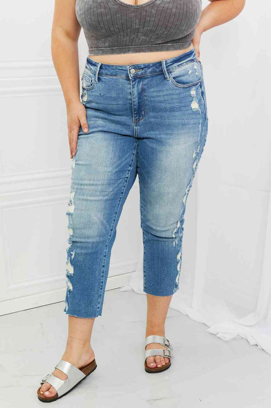 Laila Straight Leg Distressed Jeans