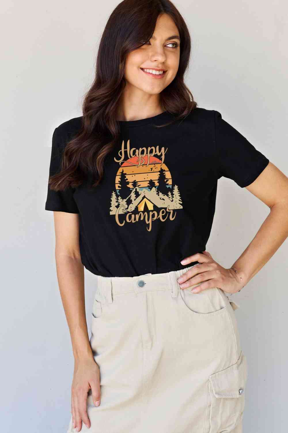 Simply Love Full Size HAPPY CAMPER Graphic T-Shirt