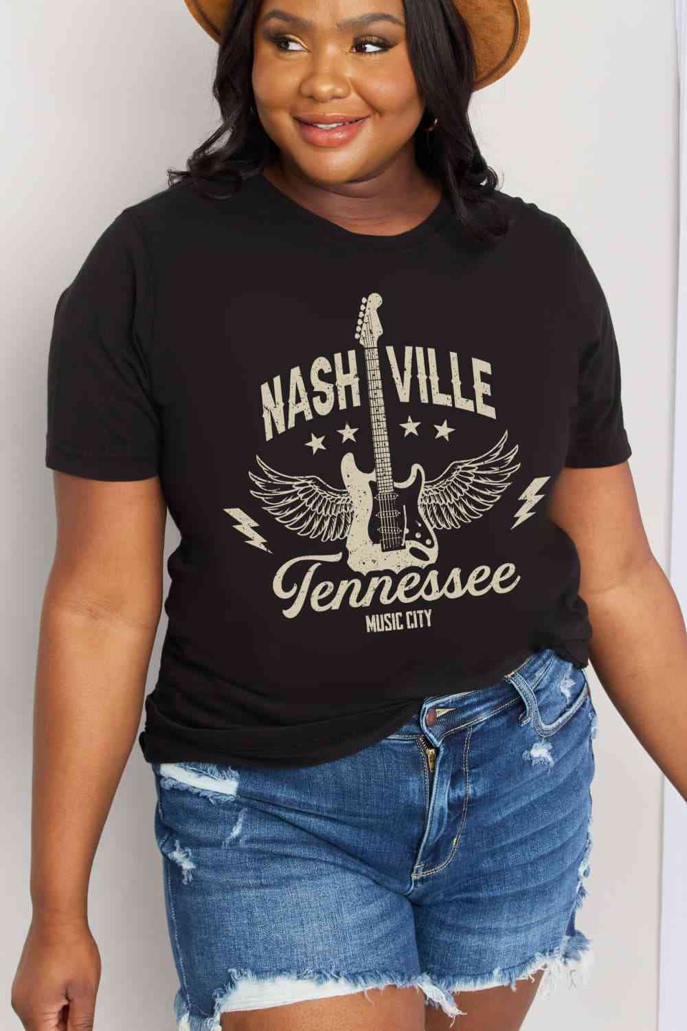 Simply Love Simply Love Full Size NASHVILLE TENNESSEE MUSIC CITY Graphic Cotton Tee