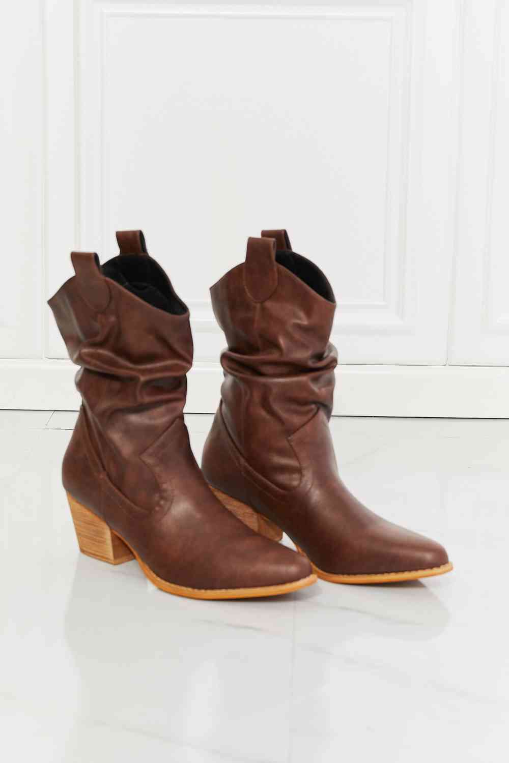 Better in Texas Scrunch Cowboy Boots in Brown