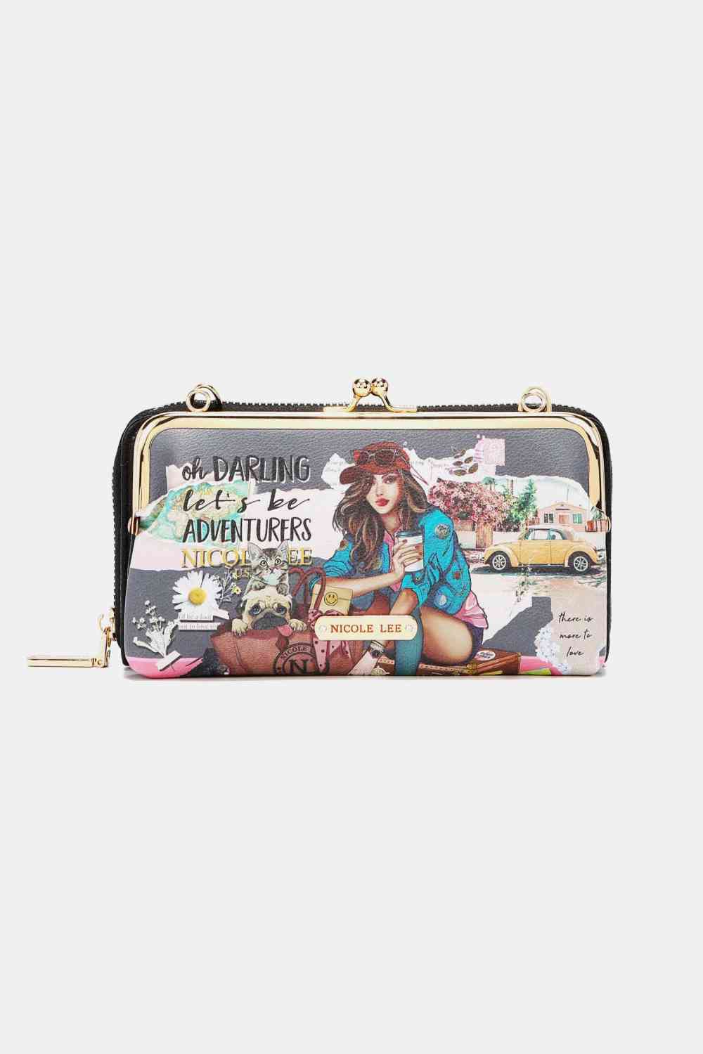 Signature Kiss Lock Crossbody Wallet