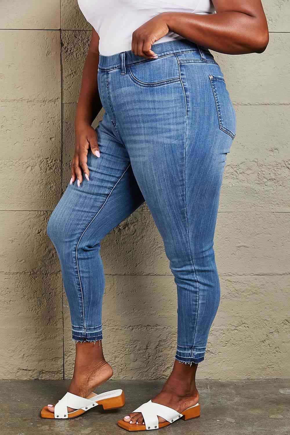 Janavie High Waisted Pull On Skinny Jeans