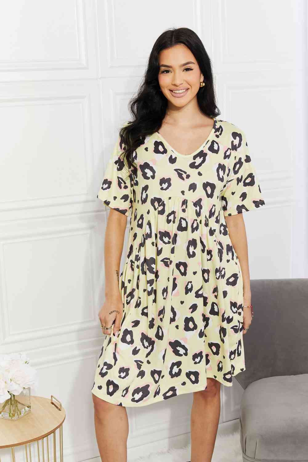 Take It Easy Animal Print Dress